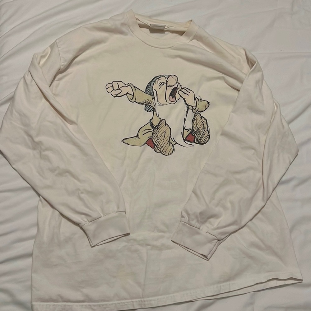 Vintage Disney sleepy sketch from Snow White long sleeve